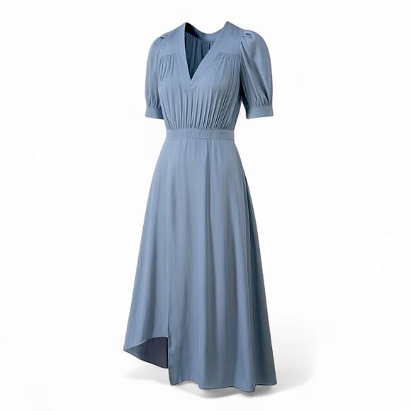 Zadig & Voltaire Size XS Ralia Satin Midi Dress Blue Elegant Special Occasion - Picture 11 of 11